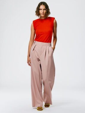 Stella Pant Cassius Suiting Asymmetrical Pleat Toffee Brown size 4